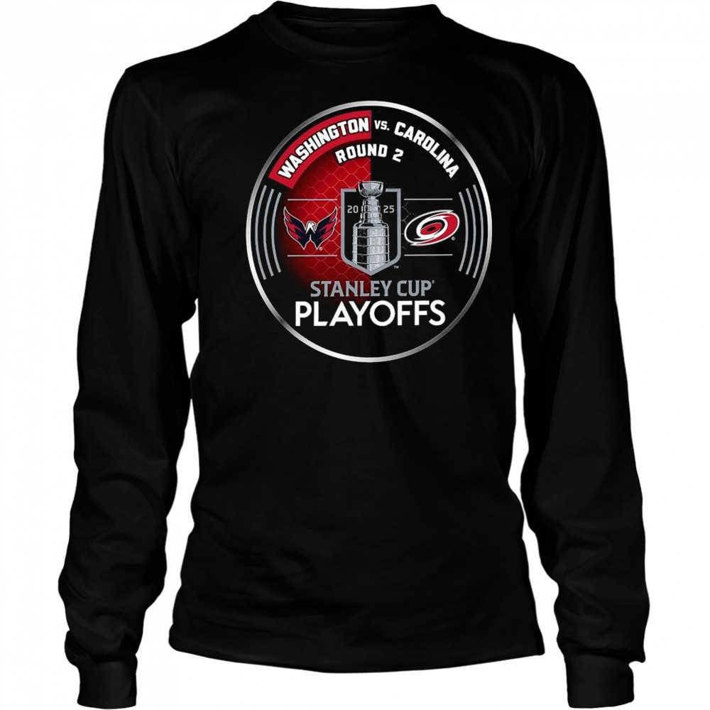 Washington Capitals vs. Carolina Hurricanes Inglasco 2025 Stanley Cup Playoffs Second Round Dueling Match-Up Hockey Shirt Long Sleeved