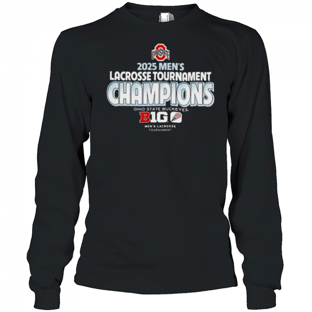 84 Scarlet Ohio State Buckeyes 2025 Big Ten Men’s Lacrosse Conference Tournament Champions T Shirt Long Sleeved