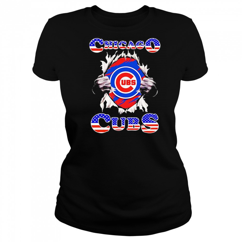 American flag Chicago Cubs inside me shirt Women's T-shirt