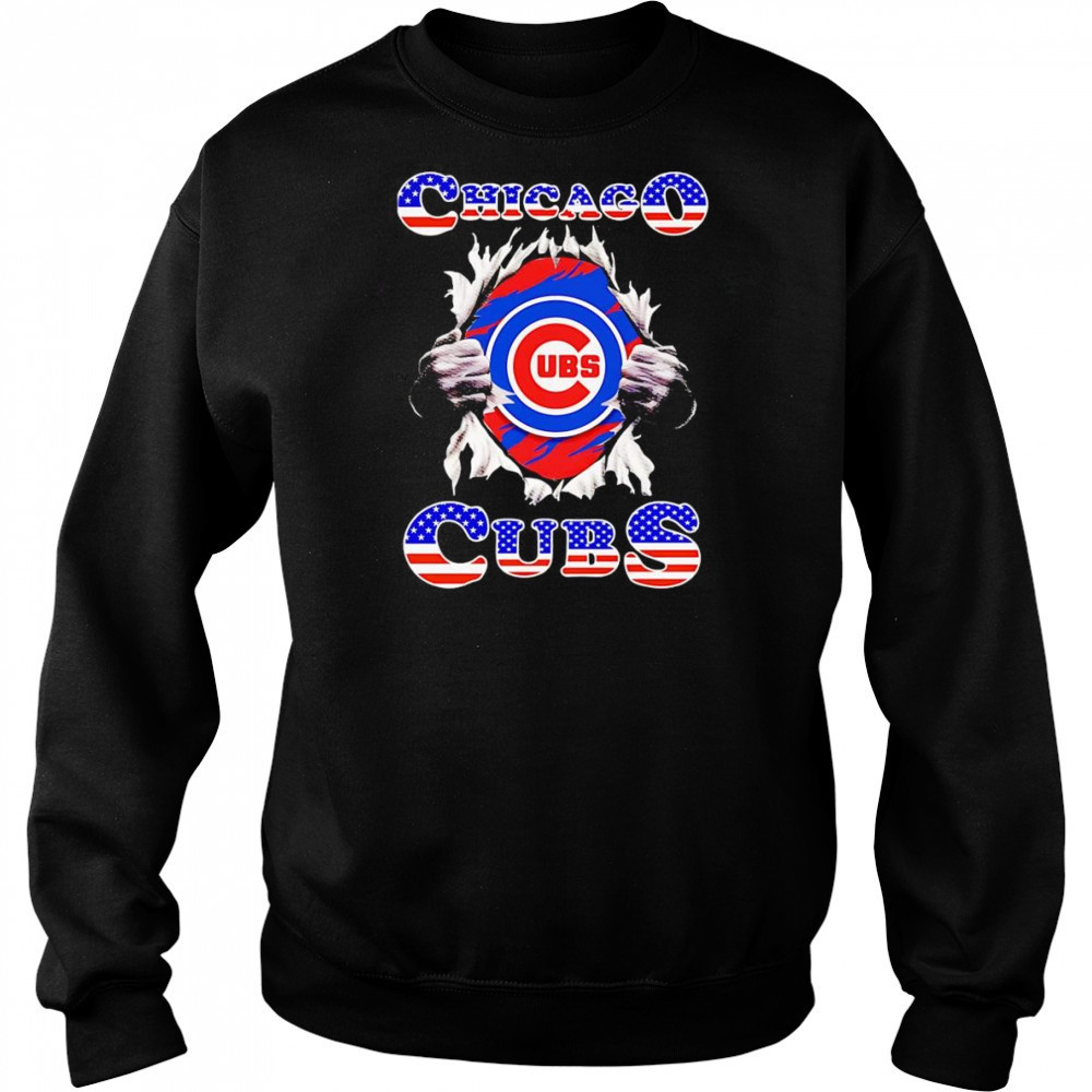 American flag Chicago Cubs inside me shirt Hoodie