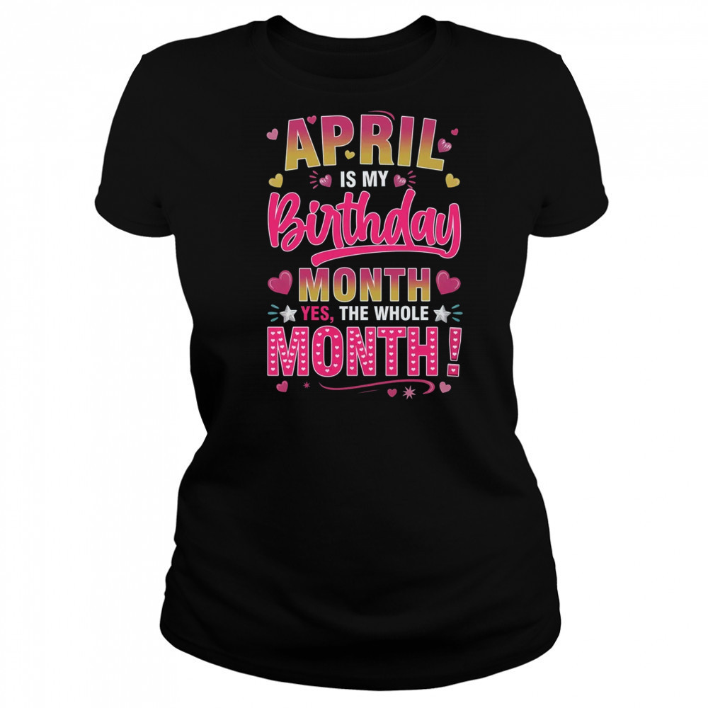 April Is My Birthday Yes The Whole Month For Women Girls shirt Women's T-shirt