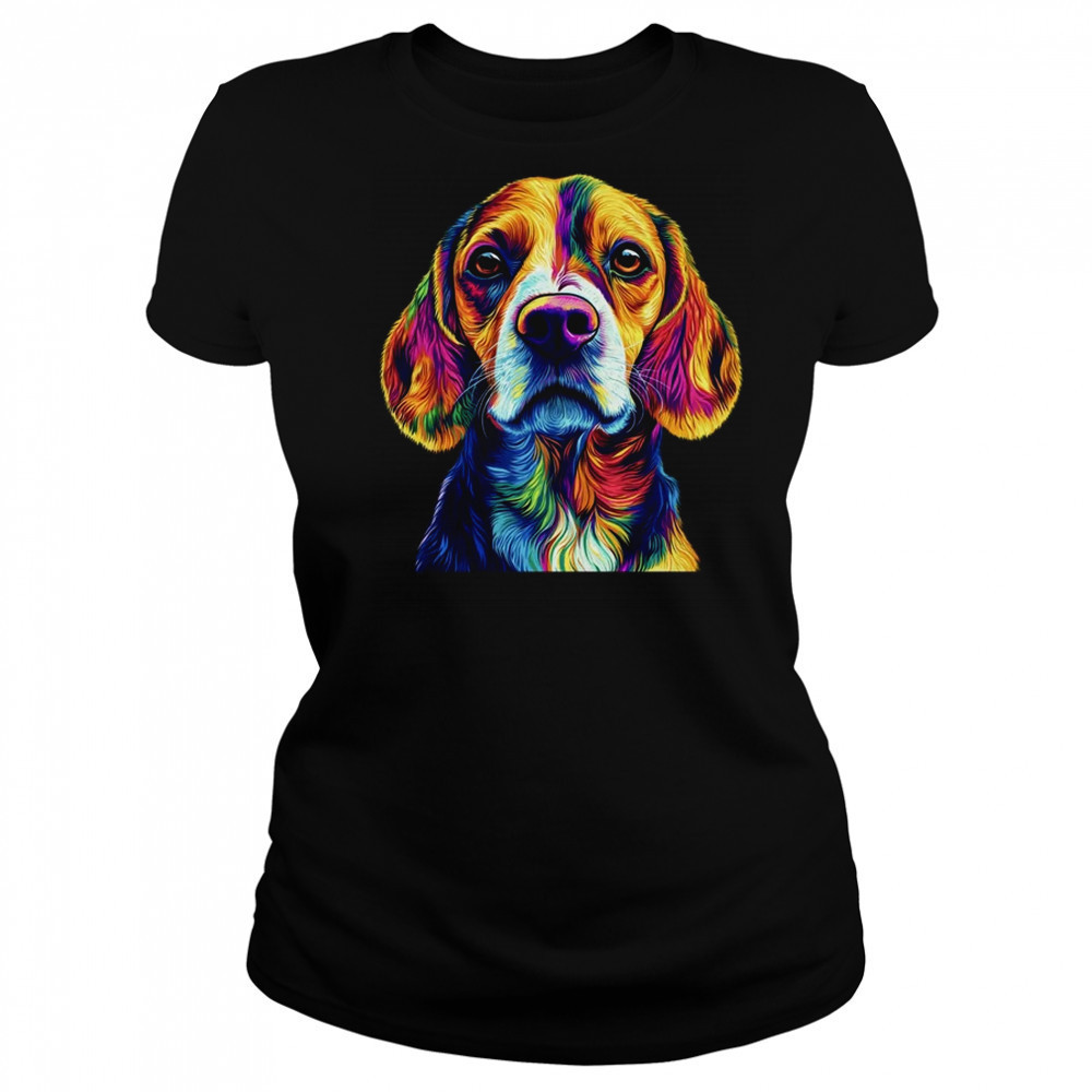 Beagle Dog Colorful Face Dog Lover Men Women shirt Women's T-shirt