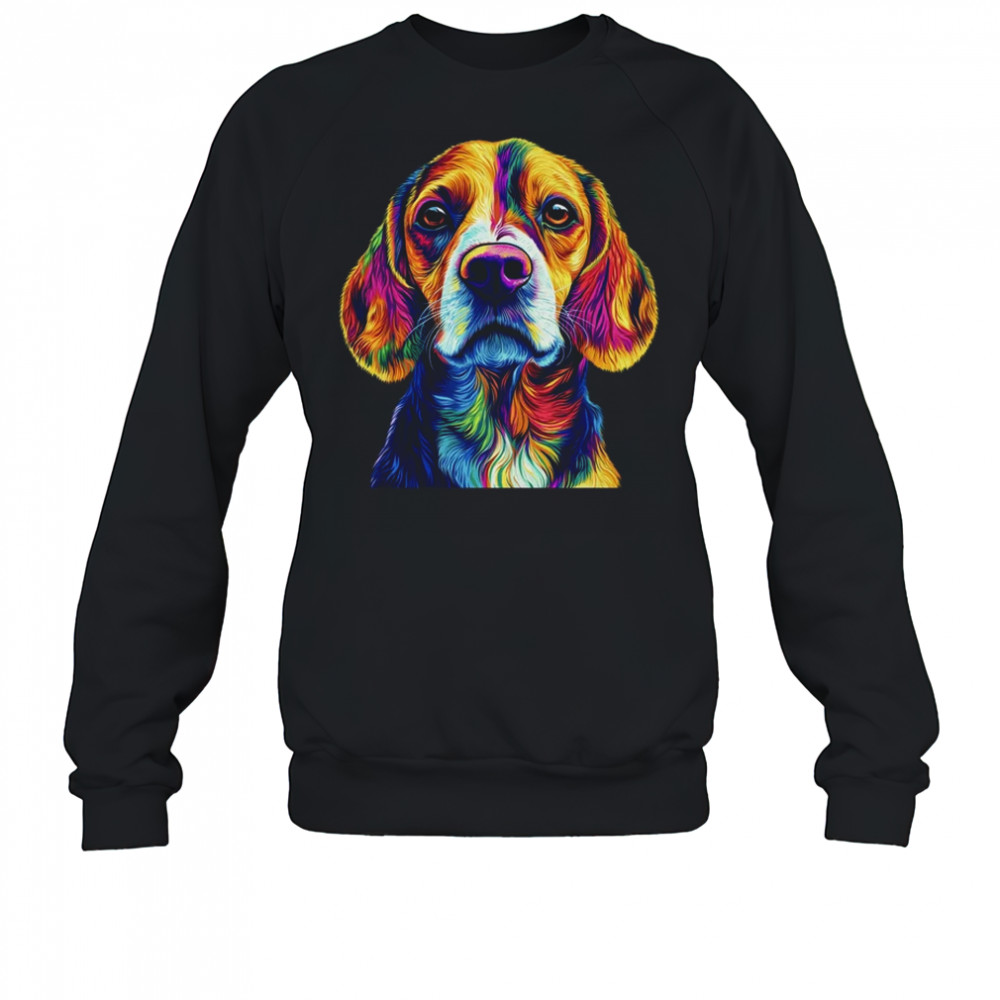 Beagle Dog Colorful Face Dog Lover Men Women shirt Sweatshirt