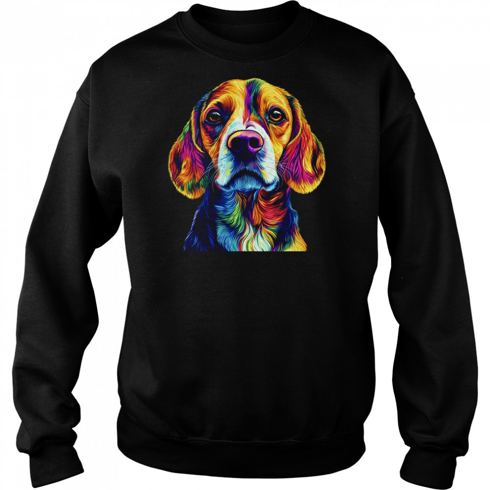 Beagle Dog Colorful Face Dog Lover Men Women shirt Hoodie