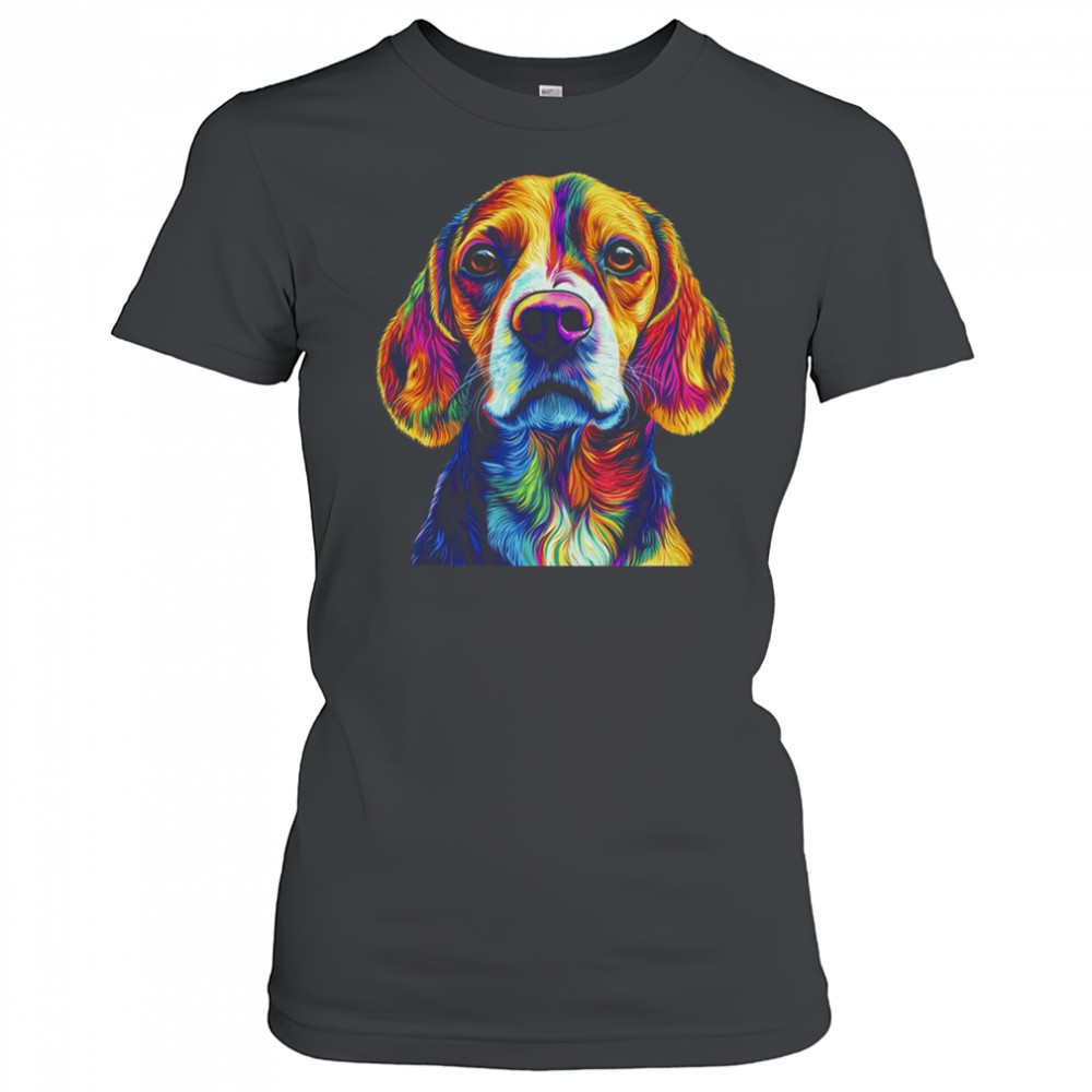 Beagle Dog Colorful Face Dog Lover Men Women shirt Women's T-shirt