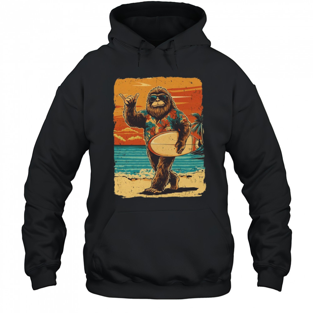 Bigfoot Aloha Hawaiian Surfing Tropical Beach Surfer shirt Hoodie