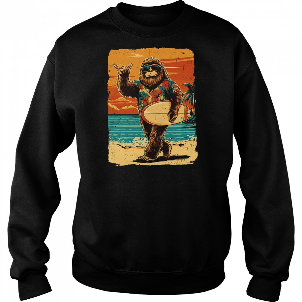 Bigfoot Aloha Hawaiian Surfing Tropical Beach Surfer shirt Hoodie