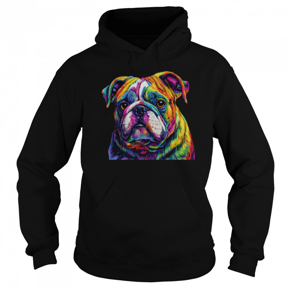 Bulldog Dog Colorful Face Dog Lover Men Women shirt Sweatshirt
