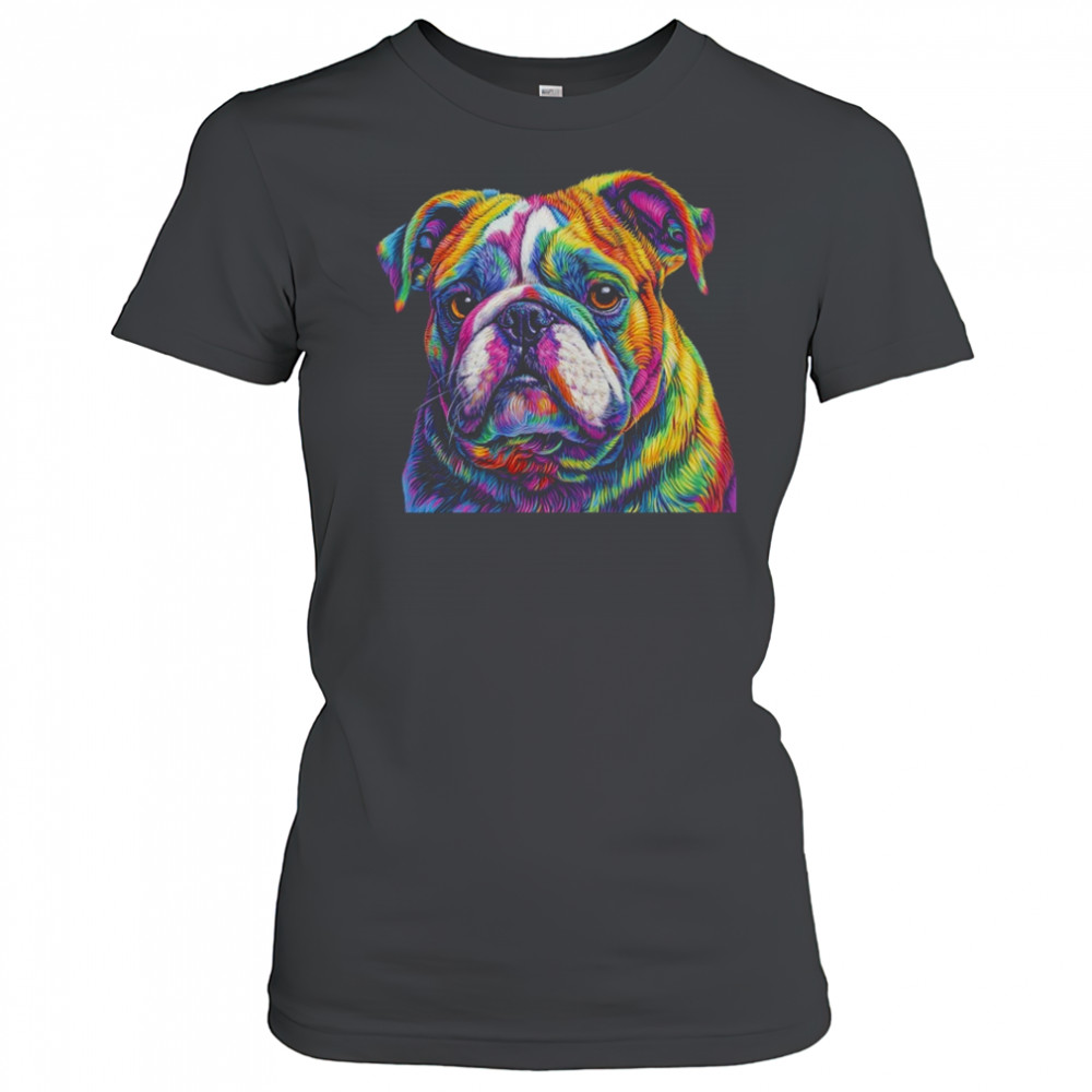 Bulldog Dog Colorful Face Dog Lover Men Women shirt Women's T-shirt