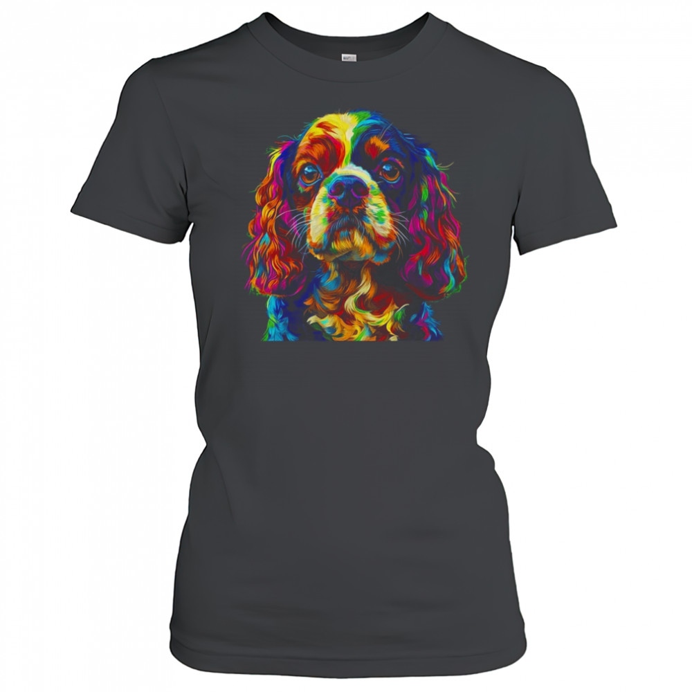 Cavalier King Charles Spaniel Dog Colorful Face Dog Lover Men Women shirt Women's T-shirt