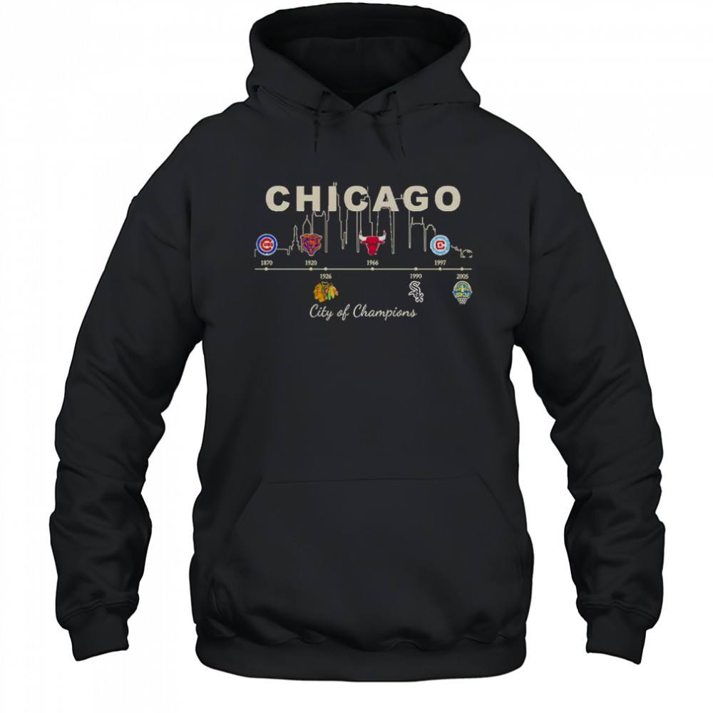 Chicago Sports History City Of Champions T-Shirt Hoodie