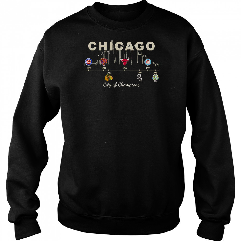 Chicago Sports History City Of Champions T-Shirt Hoodie