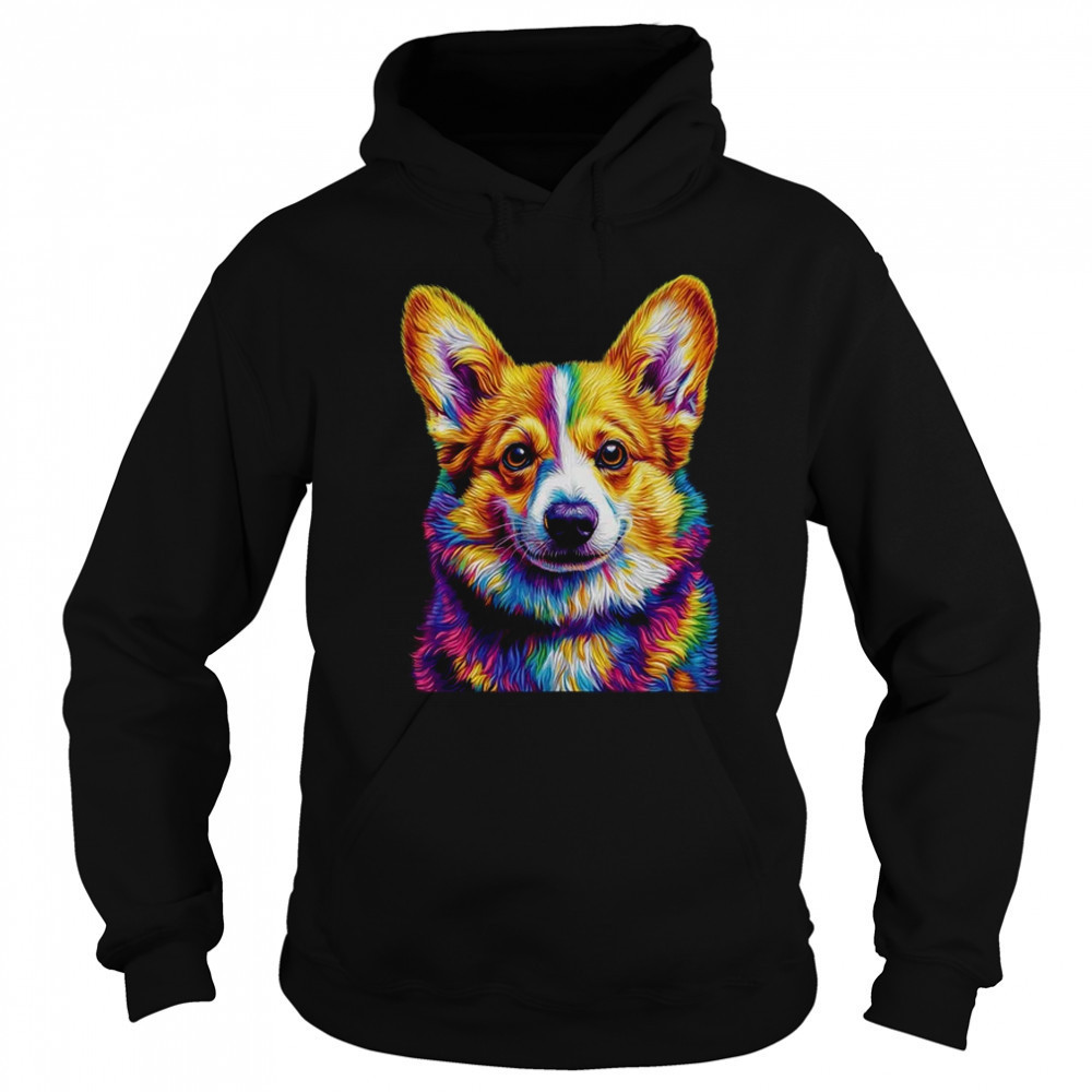 Corgi Dog Colorful Face Dog Lover Men Women shirt Sweatshirt