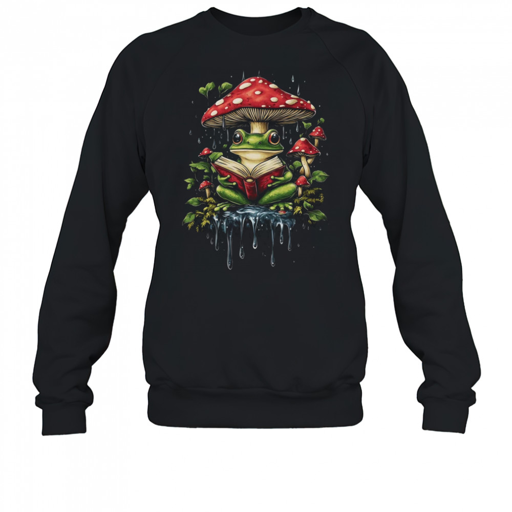 Cottagecore Aesthetic Frog Mushroom Moon Frog Graphic shirt Sweatshirt