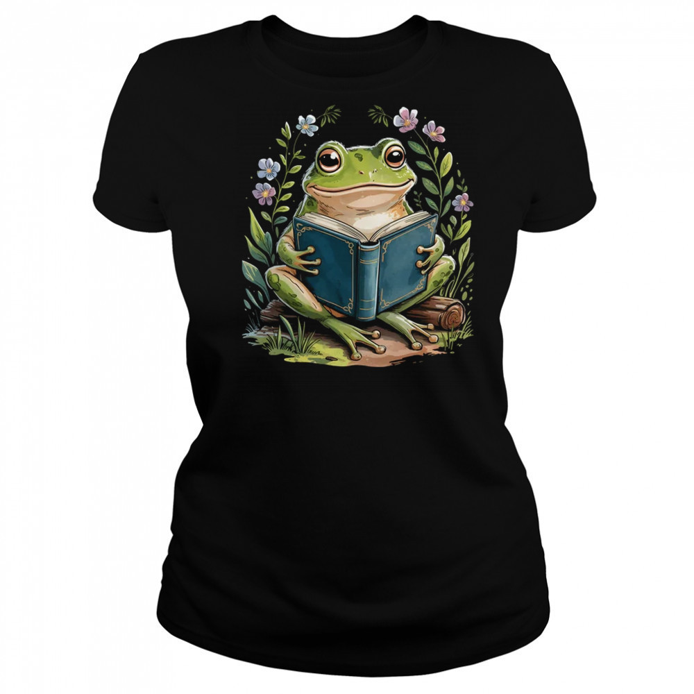 Cottagecore Floral Frog Aesthetic Girls Women Graphic shirt Women's T-shirt
