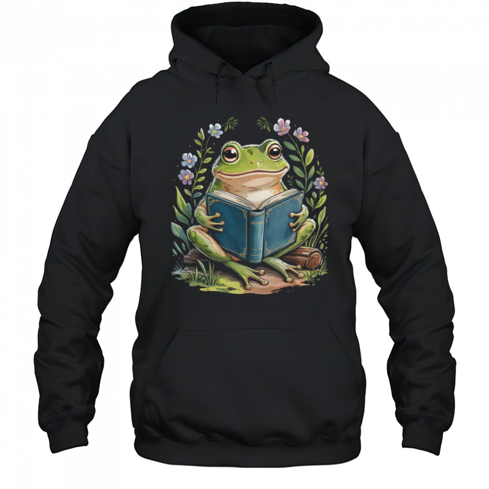 Cottagecore Floral Frog Aesthetic Girls Women Graphic shirt Hoodie