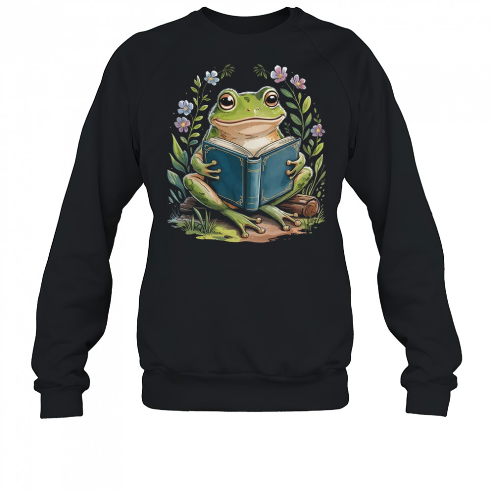 Cottagecore Floral Frog Aesthetic Girls Women Graphic shirt Sweatshirt