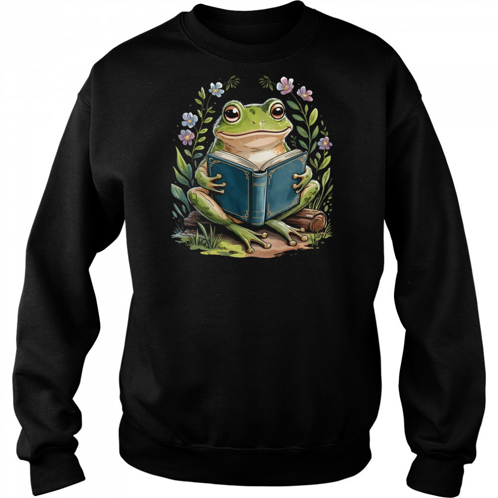 Cottagecore Floral Frog Aesthetic Girls Women Graphic shirt Hoodie