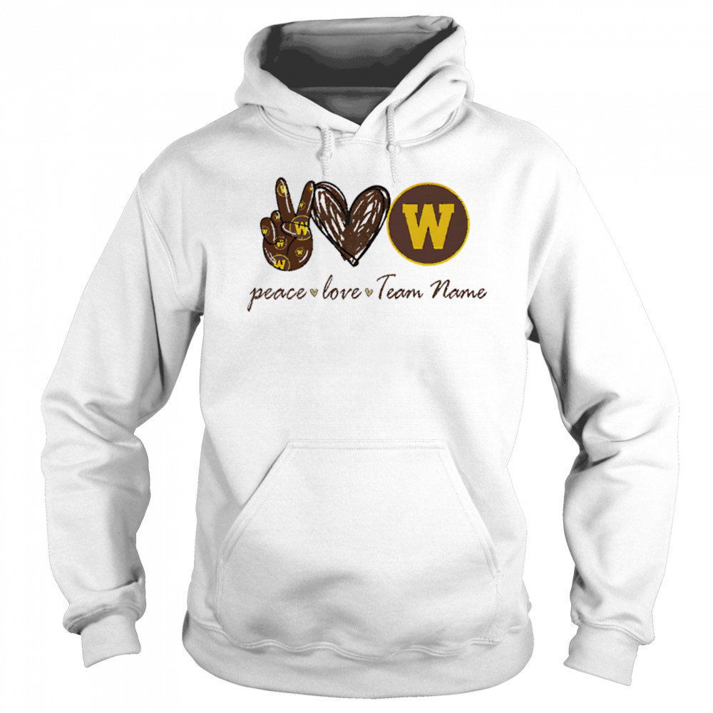 Customized western Michigan broncos peace love shirt Sweatshirt