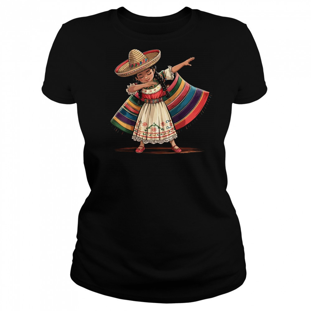 Dabbing Mexican Poncho Sombrero Cinco De Mayo Girl shirt Women's T-shirt