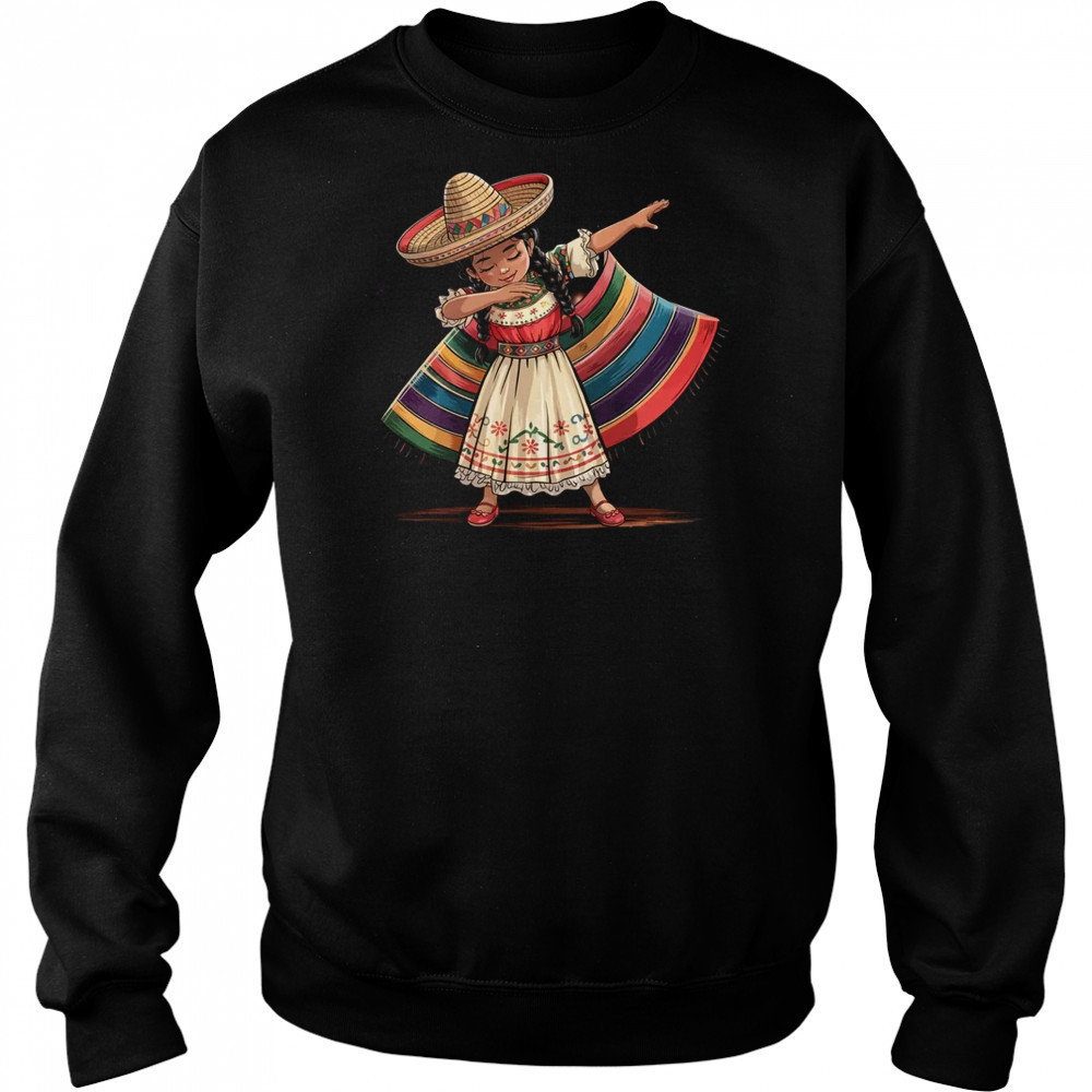 Dabbing Mexican Poncho Sombrero Cinco De Mayo Girl shirt Hoodie