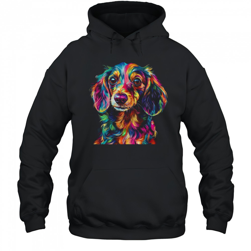 Dachshund Dog Colorful Face Dog Lover Men Women shirt Hoodie