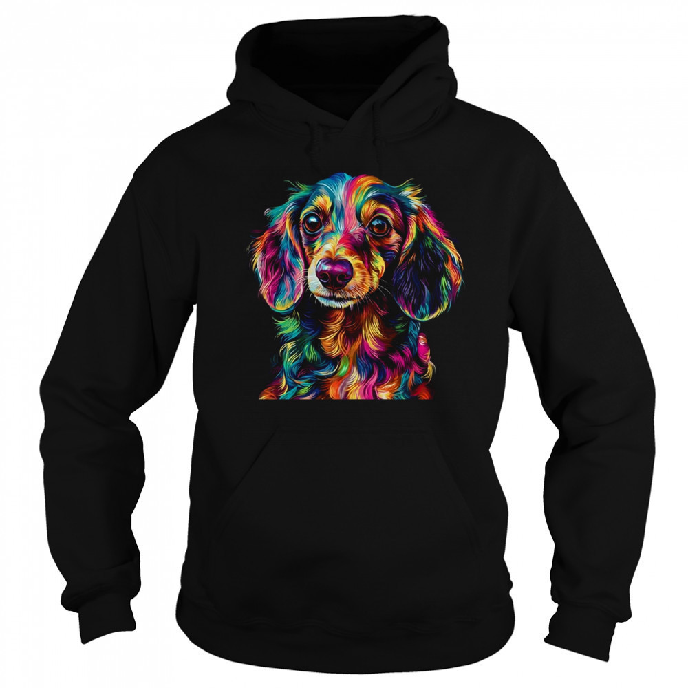 Dachshund Dog Colorful Face Dog Lover Men Women shirt Sweatshirt