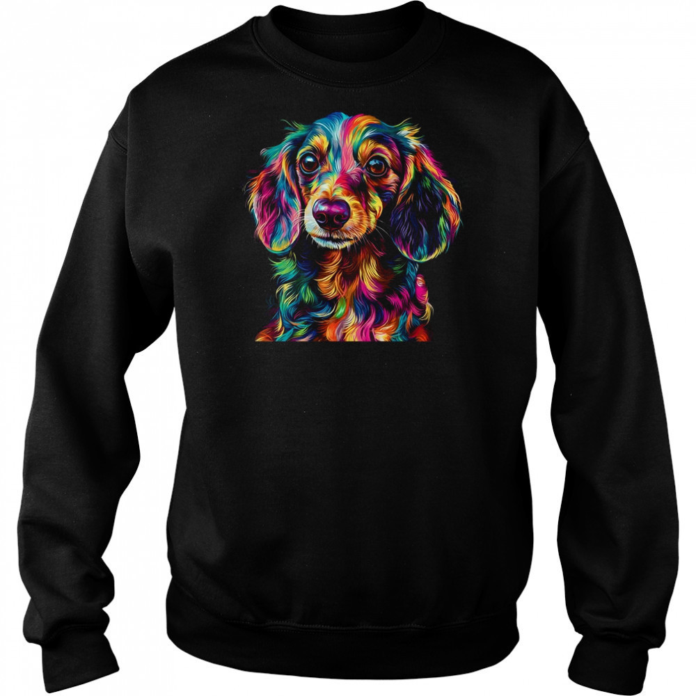 Dachshund Dog Colorful Face Dog Lover Men Women shirt Hoodie
