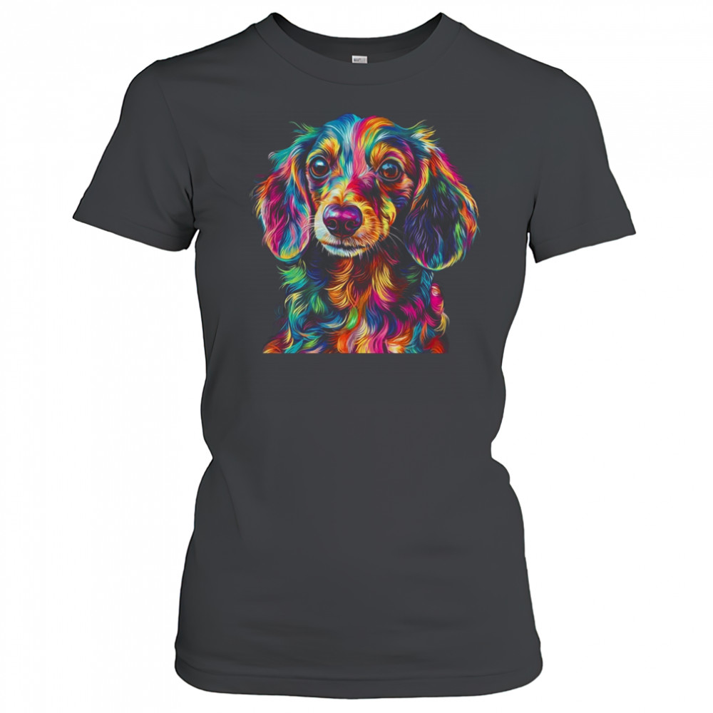 Dachshund Dog Colorful Face Dog Lover Men Women shirt Women's T-shirt