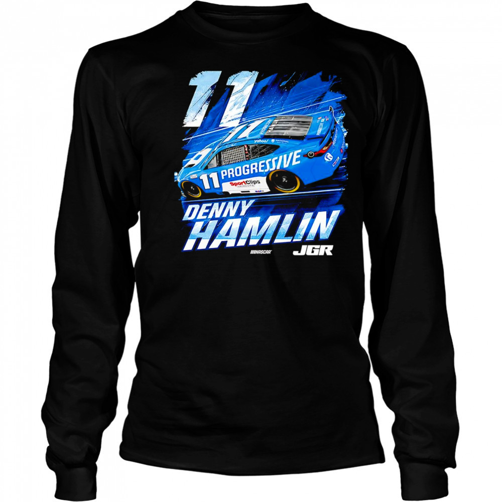 Denny Hamlin Progressive car graphic shirt Long Sleeved