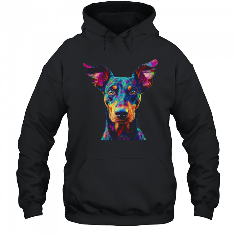 Doberman Dog Colorful Face Dog Lover Men Women shirt Hoodie