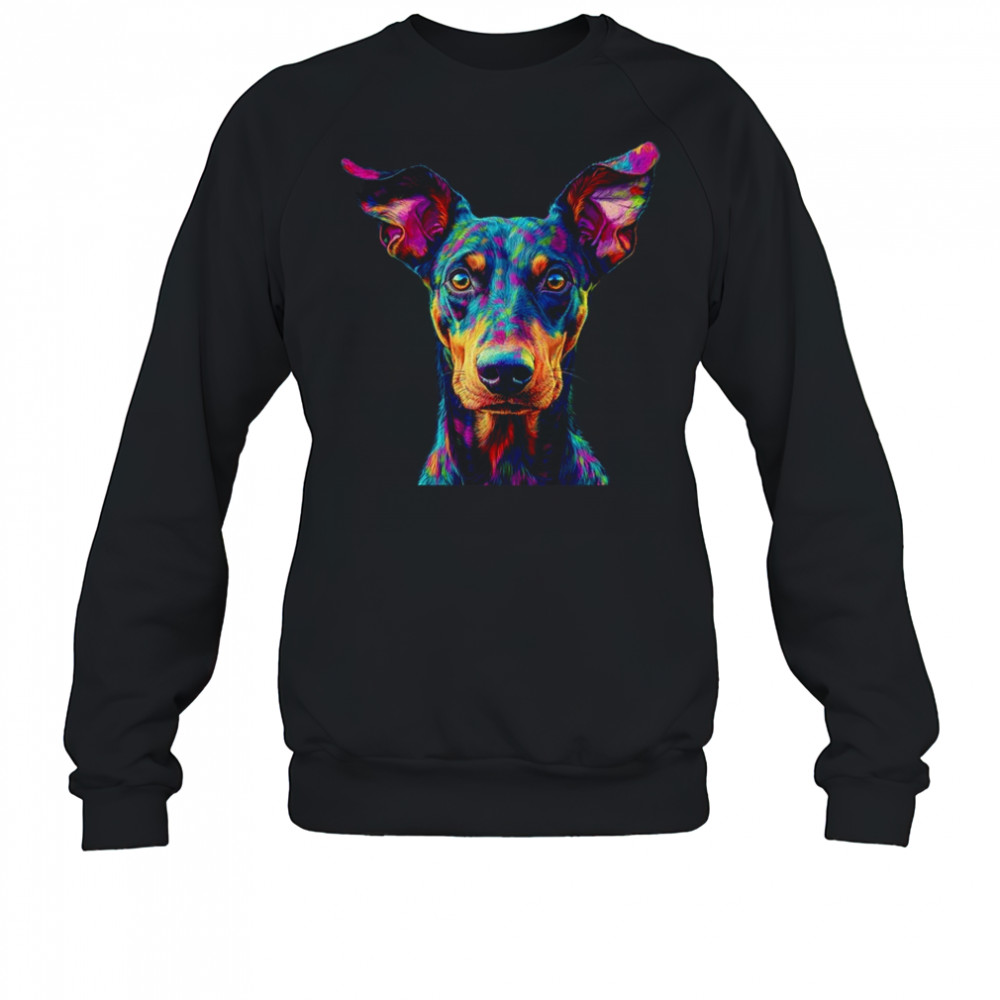 Doberman Dog Colorful Face Dog Lover Men Women shirt Sweatshirt