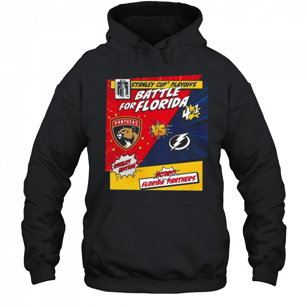 Florida Panthers vs. Tampa Bay Lightning 2025 Stanley Cup Playoffs Rivalry Comic Pop Shirt Hoodie