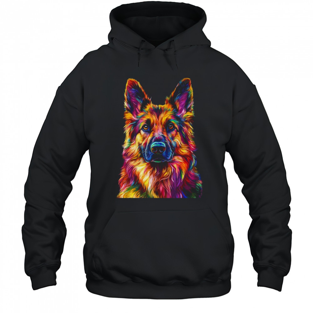 German Shepherd Dog Colorful Face Dog Lover Men Women shirt Hoodie