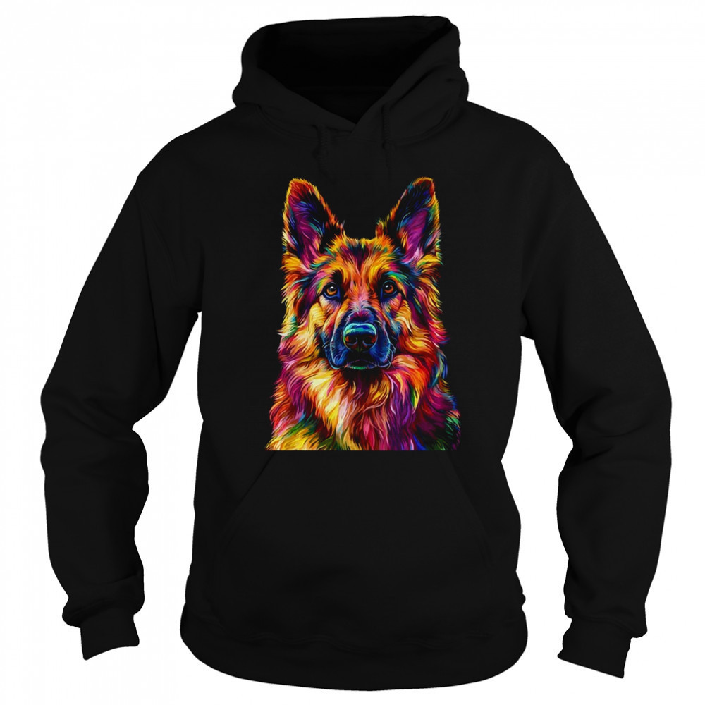 German Shepherd Dog Colorful Face Dog Lover Men Women shirt Sweatshirt