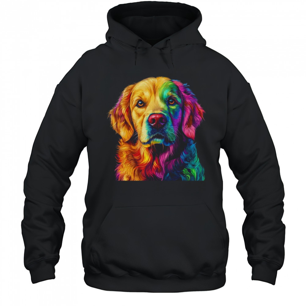 Golden Retriever Dog Colorful Face Dog Lover Men Women shirt Hoodie