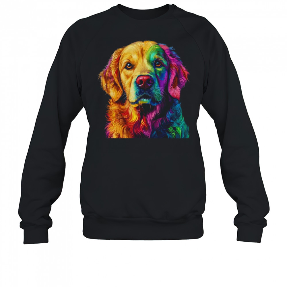 Golden Retriever Dog Colorful Face Dog Lover Men Women shirt Sweatshirt