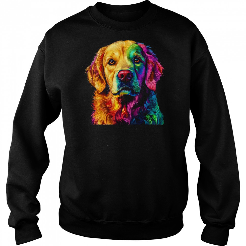 Golden Retriever Dog Colorful Face Dog Lover Men Women shirt Hoodie