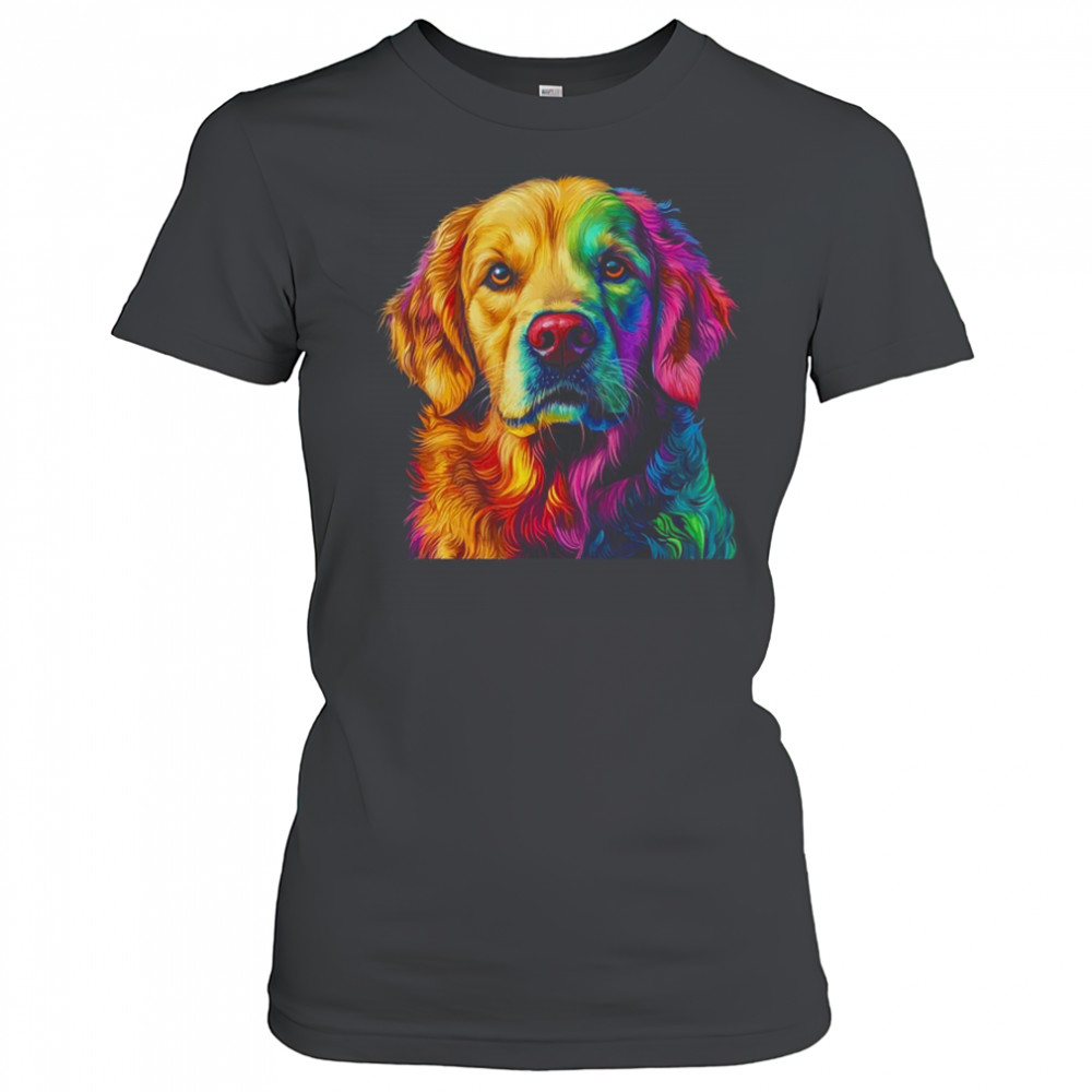 Golden Retriever Dog Colorful Face Dog Lover Men Women shirt Women's T-shirt