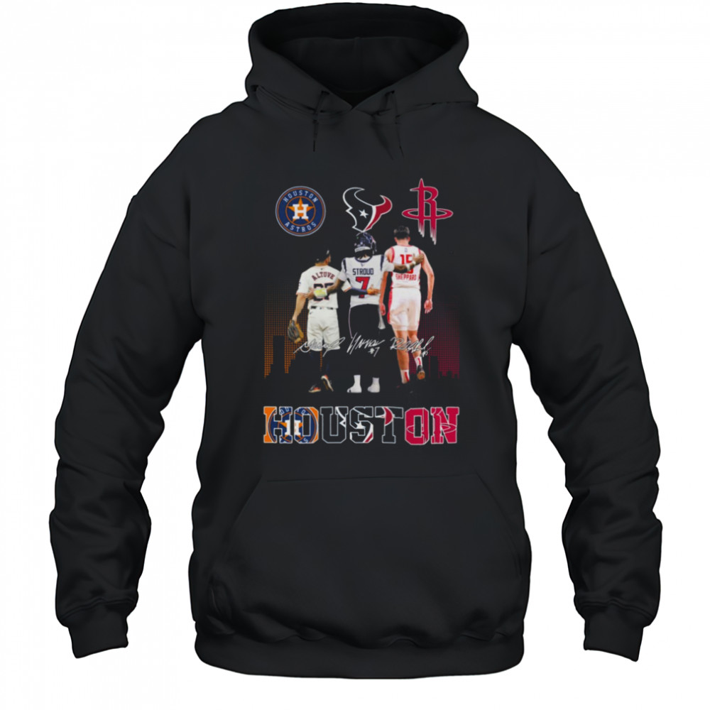 Houston Astros x Houston Texans x Houston Rockets Signature Unisex T Shirt Hoodie
