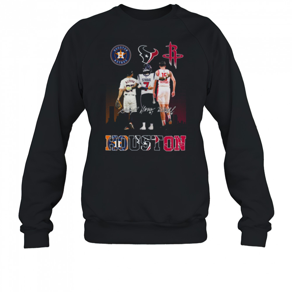 Houston Astros x Houston Texans x Houston Rockets Signature Unisex T Shirt Sweatshirt