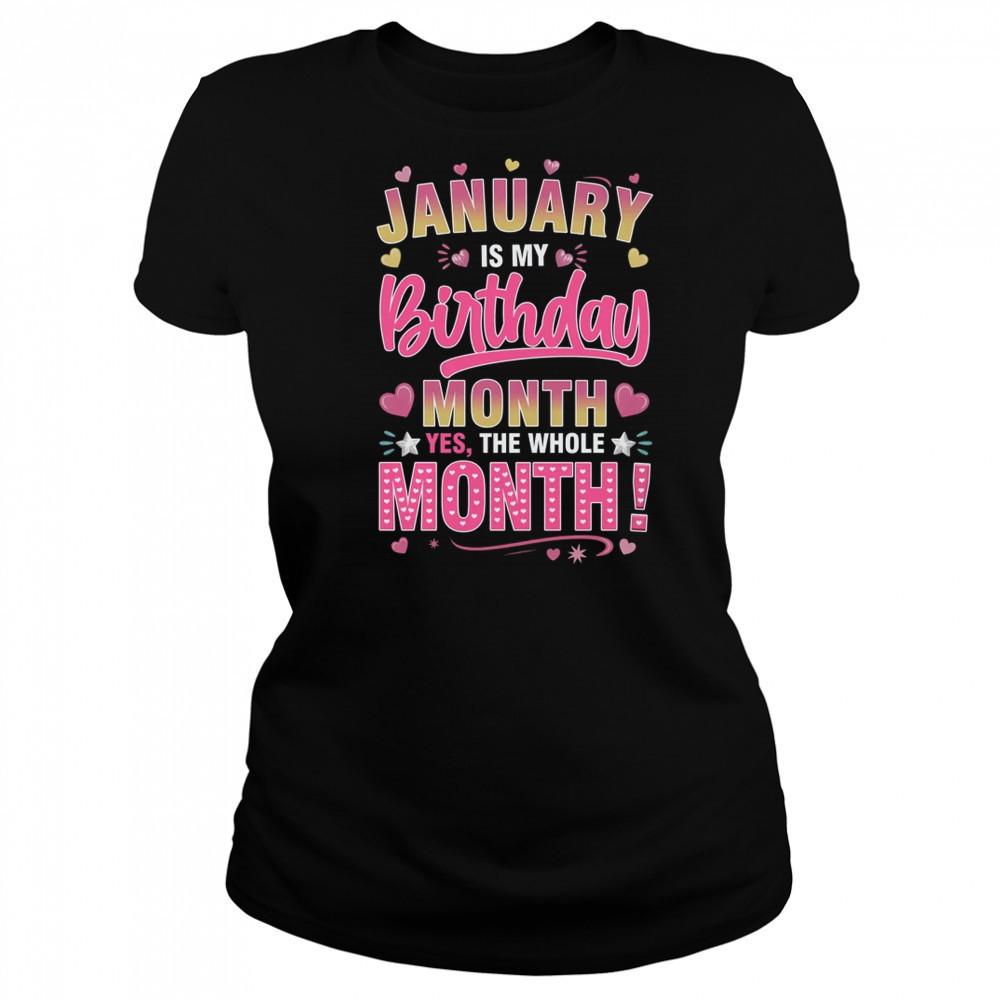 January Is My Birthday Yes The Whole Month For Women Girls shirt Women's T-shirt
