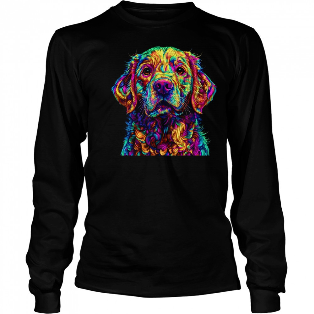 Labrador Retriever Dog Colorful Face Dog Lover Men Women shirt Long Sleeved