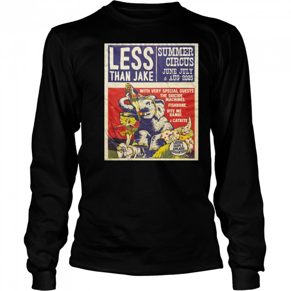 Less Than Jake Summer Circus June July and Aug 2025 with The Suicide Machines Fishbone Bite Me Bambi t-shirt Long Sleeved