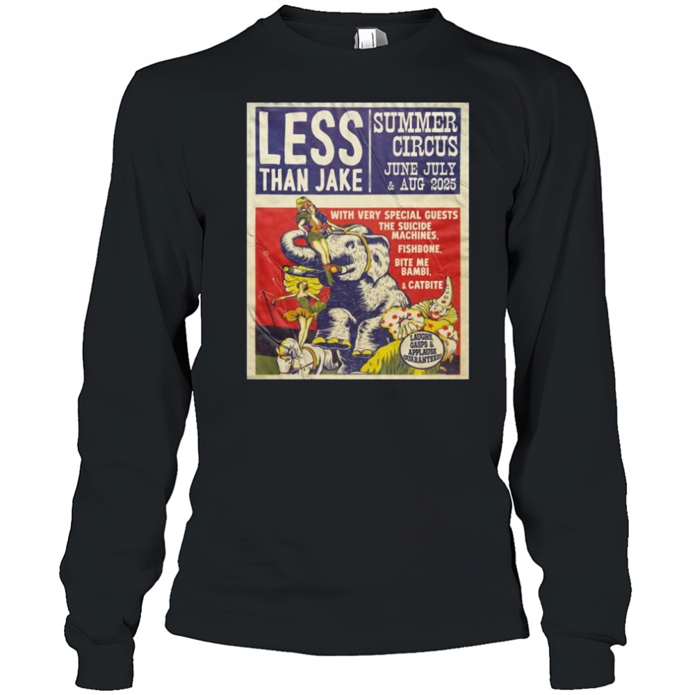 Less Than Jake Summer Circus June July and Aug 2025 with The Suicide Machines Fishbone Bite Me Bambi t-shirt Long Sleeved