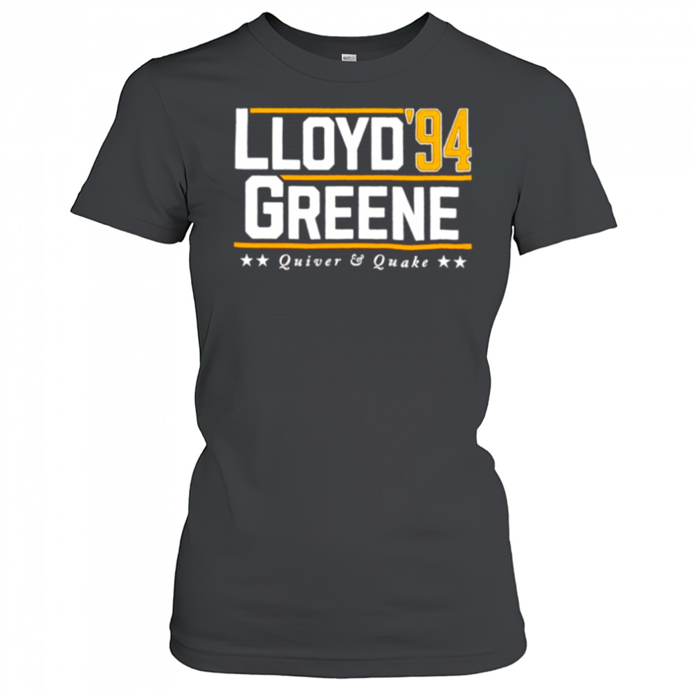 Lloyd Greene ’94 Quiver and Quake shirt Women's T-shirt