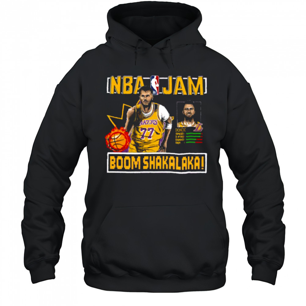 Luka Doncic Los Angeles Lakers Homage NBA Jam Tri Blend Unisex T Shirt Hoodie