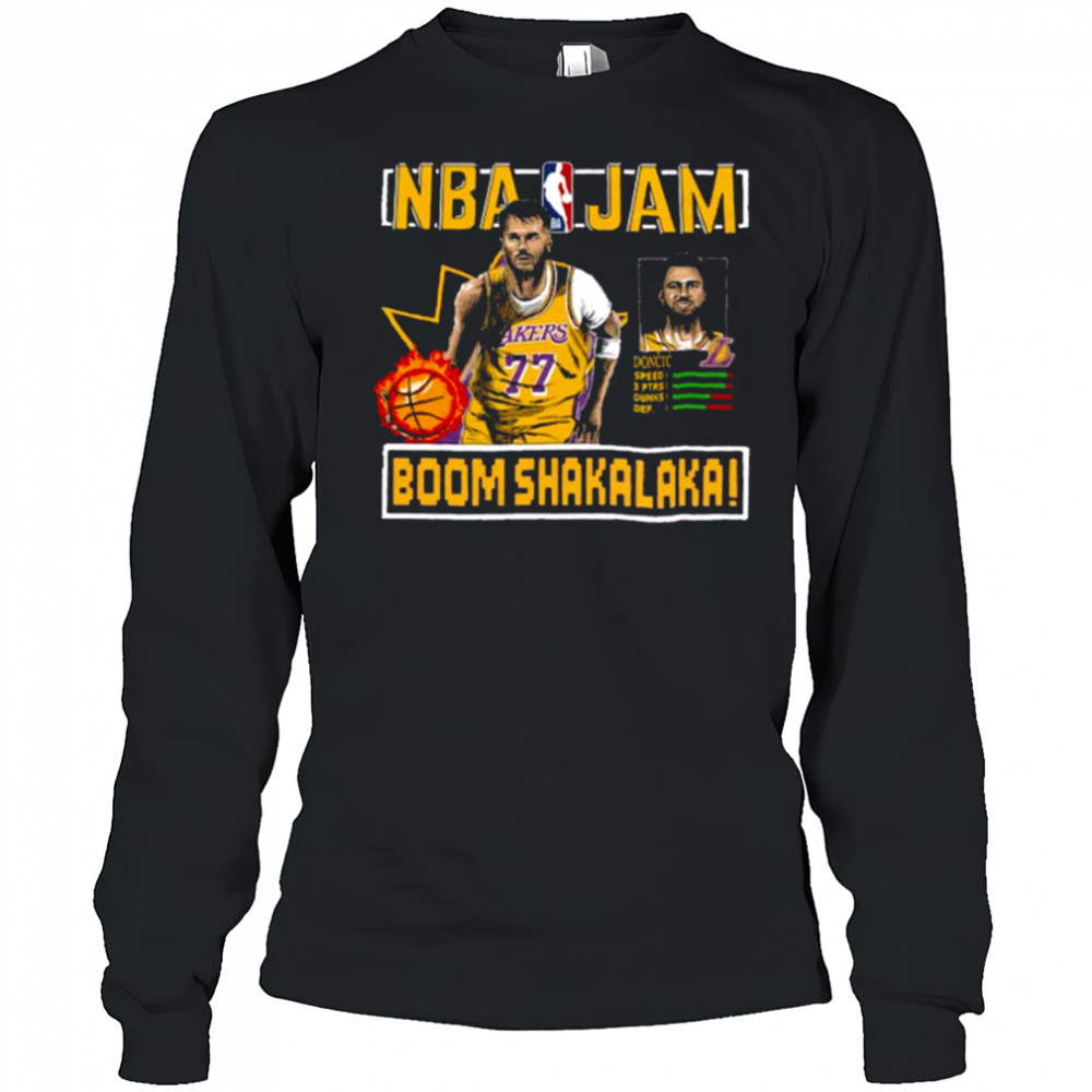 Luka Doncic Los Angeles Lakers Homage NBA Jam Tri Blend Unisex T Shirt Long Sleeved