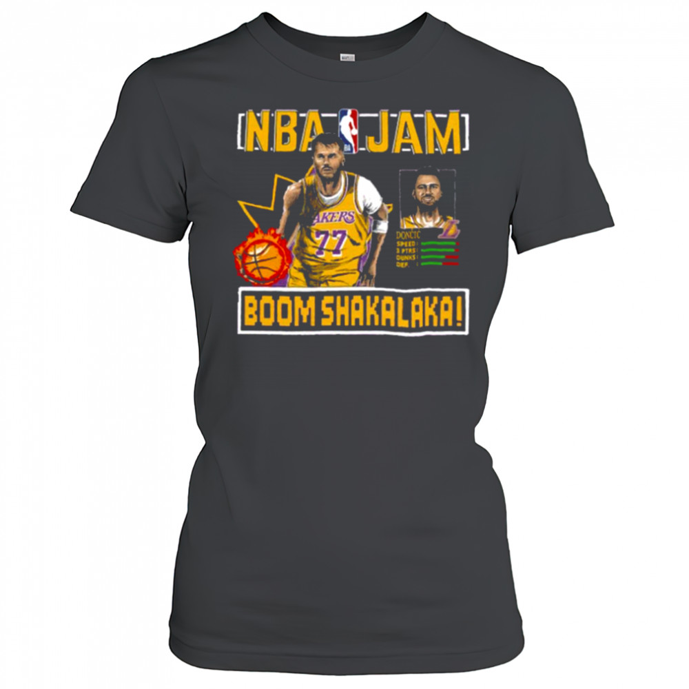 Luka Doncic Los Angeles Lakers Homage NBA Jam Tri Blend Unisex T Shirt Women's T-shirt