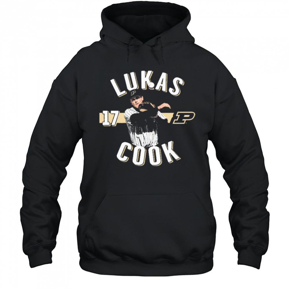 Lukas Cook 17 Purdue Boilermakers Baseball NCAA Division I Portrait t-shirt Hoodie